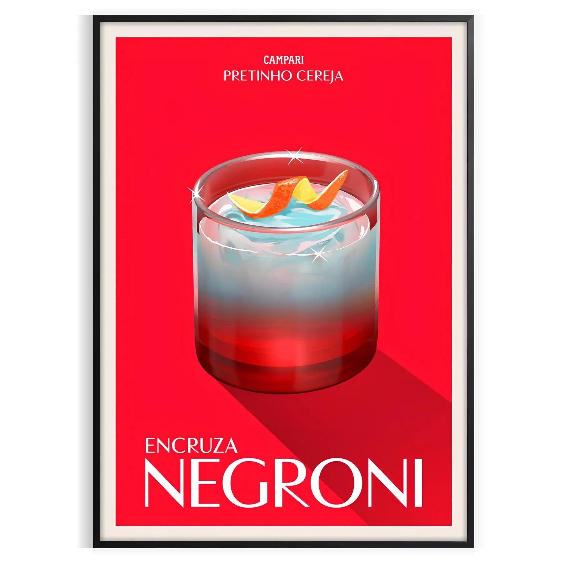 space Negroni Cocktail Art Poster vibrant brown orange hues stunning wall perfect gift enthusiasts print size decor A4 cm A0