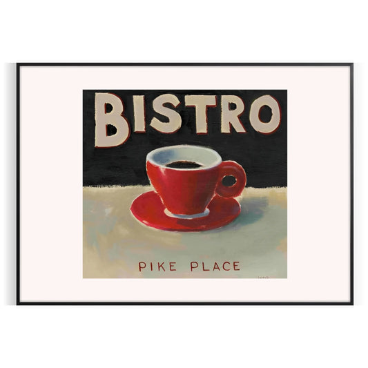 space stunning Bistro Kitchen poster sleek black gray tones captivating wall art piece ideal culinary enthusiasts perfect gift decor elegant artwork available unframed versions