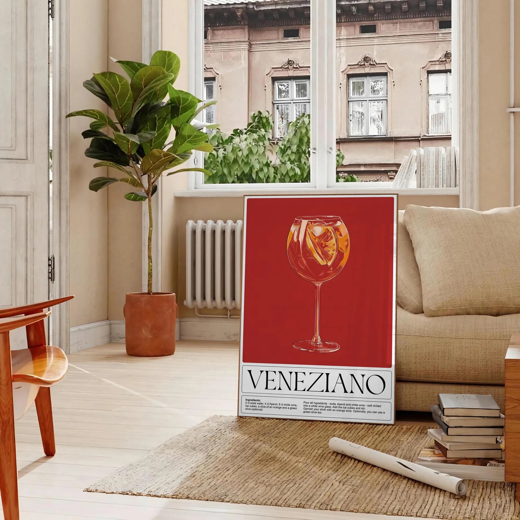 space Veneziano Cocktail poster striking black green palette wall art stylish print exceptional gift lovers various sizes A4 cm A0